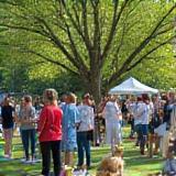 Educational event with community members and pets