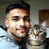 Client Samir Q. with his cat Daisy